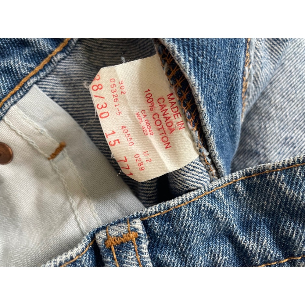 Vintage 1989 Levis 550 Orange Tab Relaxed Fit Tapered Jeans 38x30 38X29.5 - Picture 7 of 8